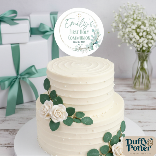 Green Gold Personalised Cake Topper