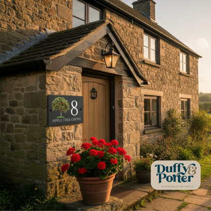 Slate House Sign - Apple Tree