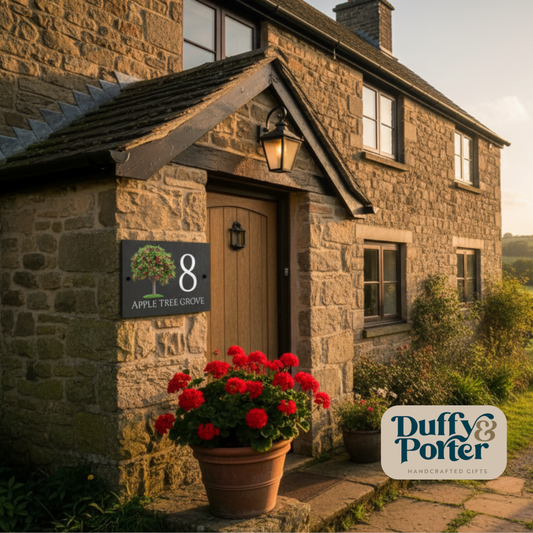 Slate House Sign - Apple Tree