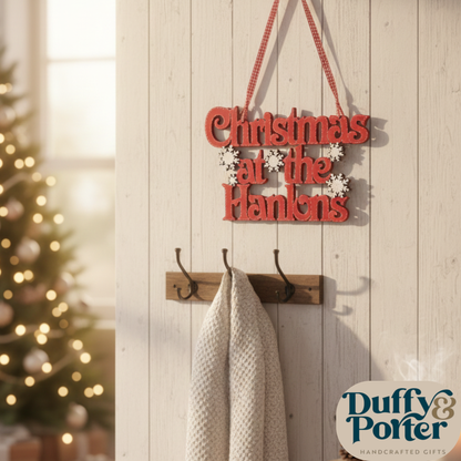 "Christmas at the" Snow flake sign