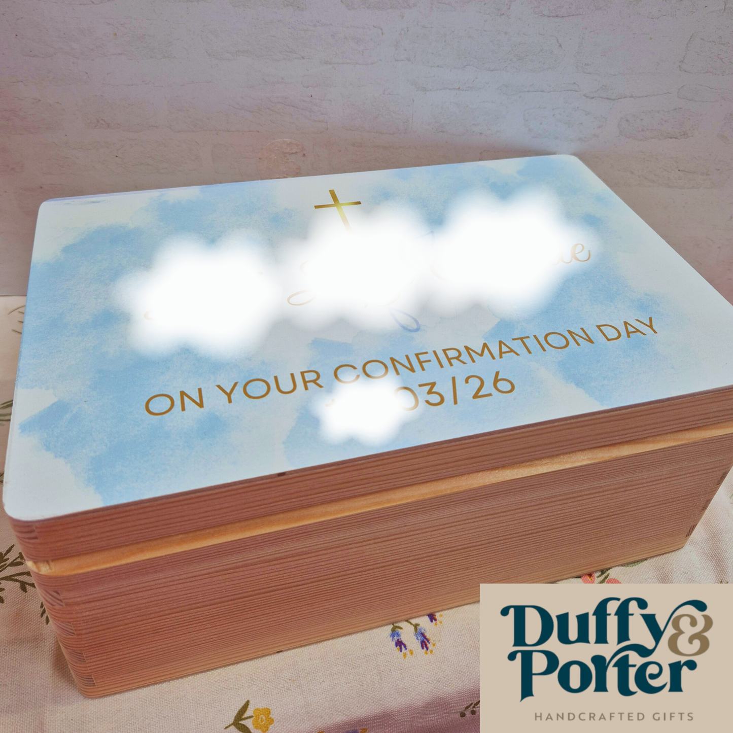 Blue Splash Wooden Keepsake Box