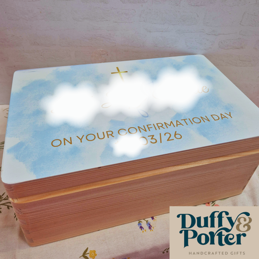 Blue Splash Wooden Keepsake Box