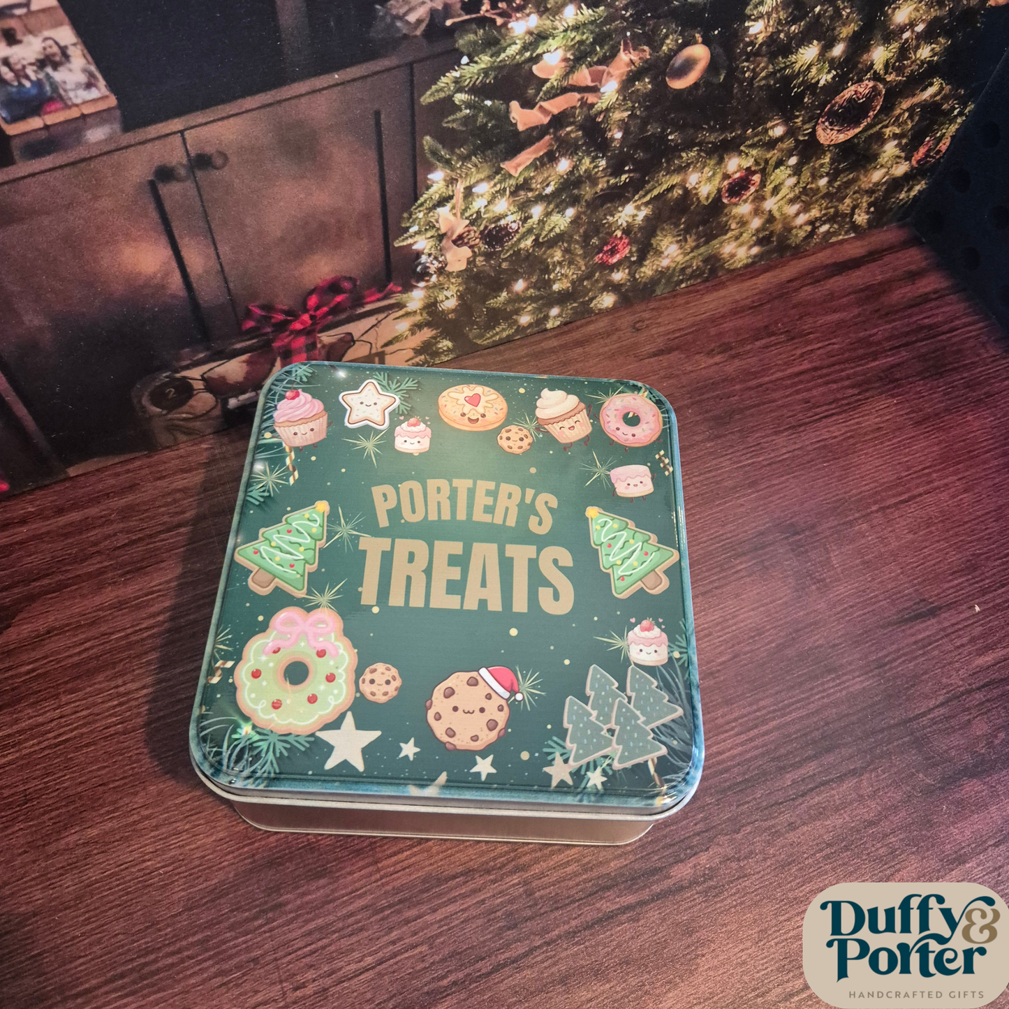 Personalised Christmas Cookie & Treat Tin – Custom Teacher, Family & Staff Gift (Filled or Empty)