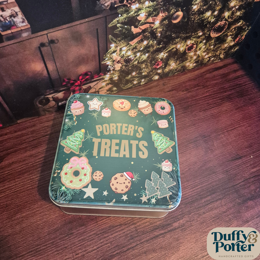 Personalised Christmas Cookie & Treat Tin – Custom Teacher, Family & Staff Gift (Filled or Empty)