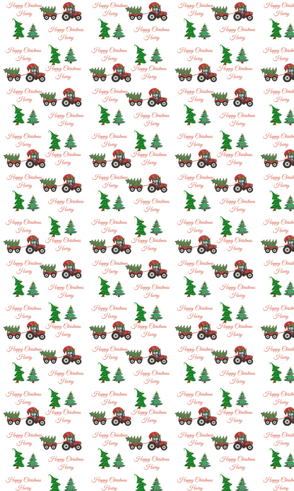 Personalised Christmas Tractor Wrapping Paper | Eco-Friendly Gift Wrap Ireland