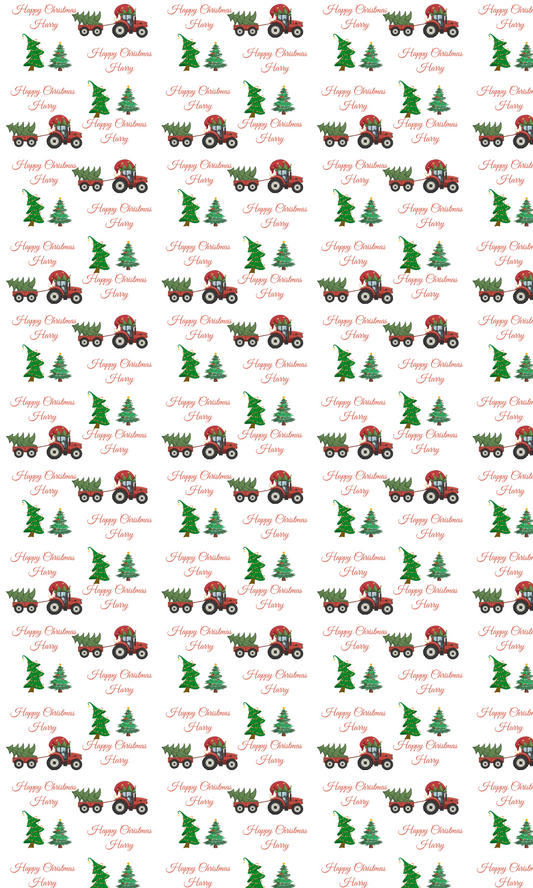 Personalised Christmas Tractor Wrapping Paper | Eco-Friendly Gift Wrap Ireland