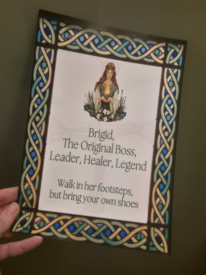 St Brigid "Give It Socks" Empowering Art Print (A4)