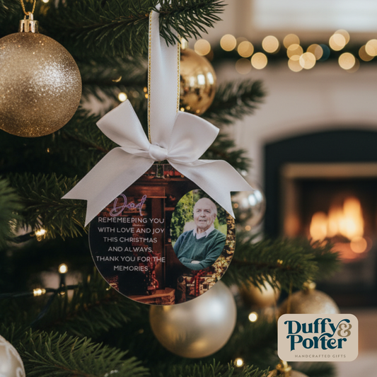 Memory personalised photo tree decoration personal note