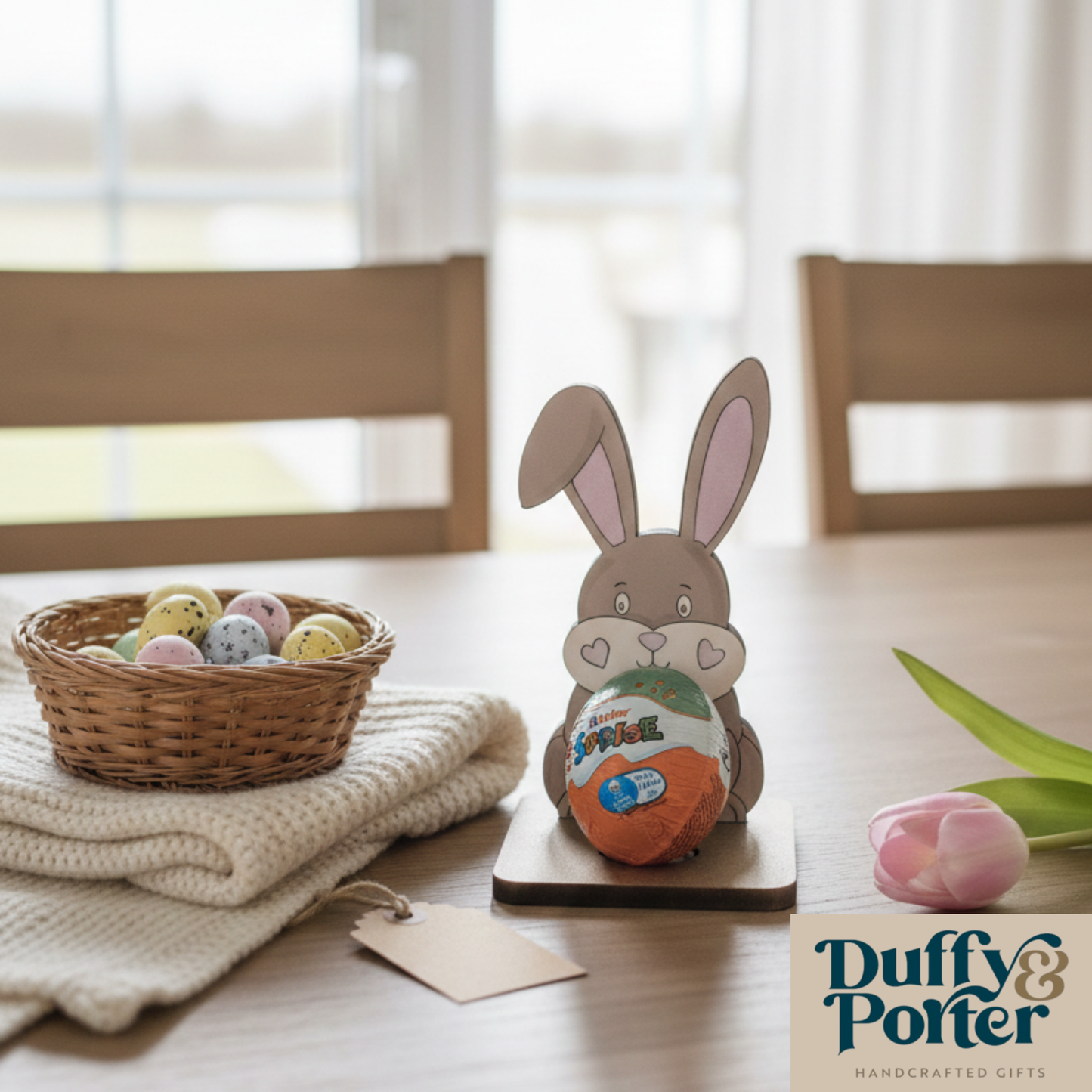 Personalised Bunny Egg holder..reversible Hold