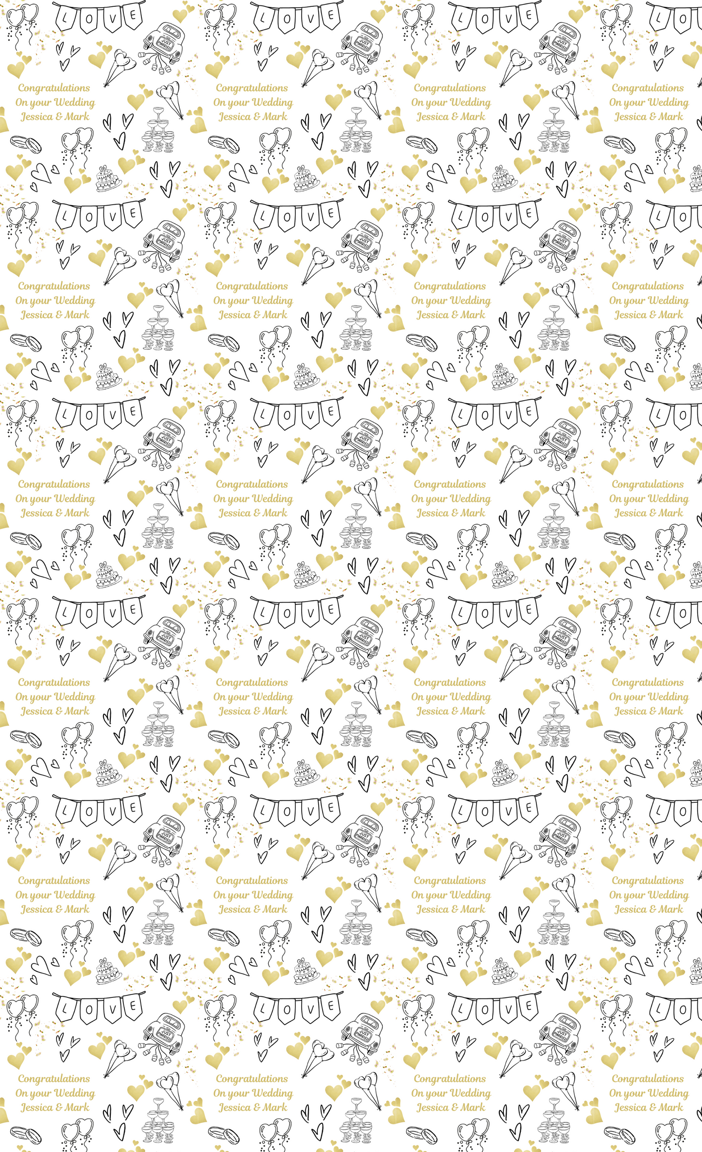 Personalised Eco-Friendly Wrapping Paper - Wedding Doodles