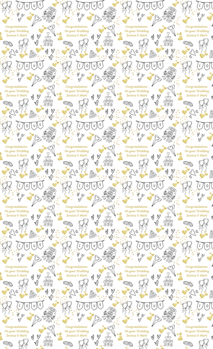 Personalised Eco-Friendly Wrapping Paper - Wedding Doodles