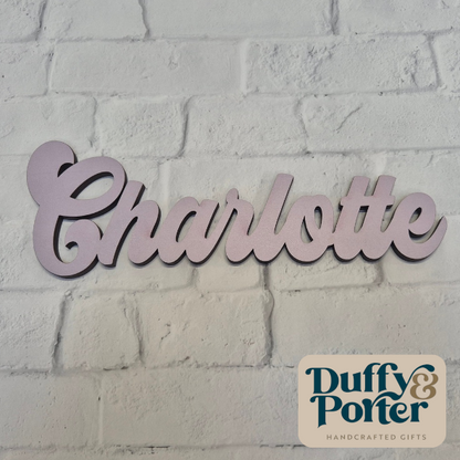 Nursery decor wall name - Charlotte Font