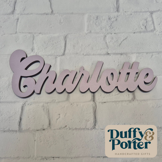 Nursery decor wall name - Charlotte Font