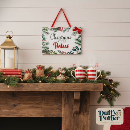 Personalised Winter leaves Christmas 3D name