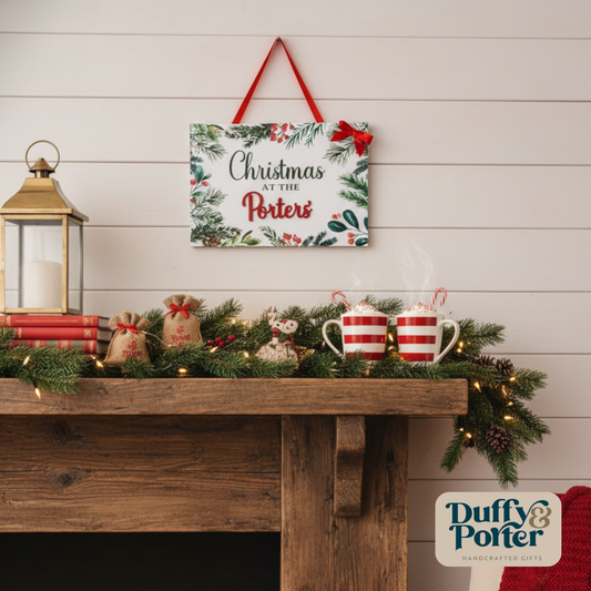 Personalised Winter leaves Christmas 3D name
