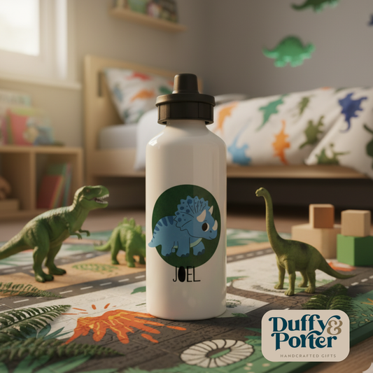 Personalised Aluminium Drinks Bottle Dino