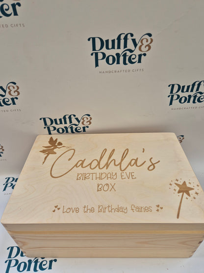 Personalised Wooden Birthday Eve Box  from the fairies