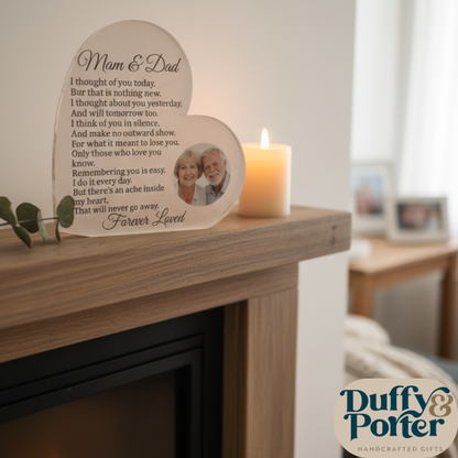 Personalised acrylic heart with photo