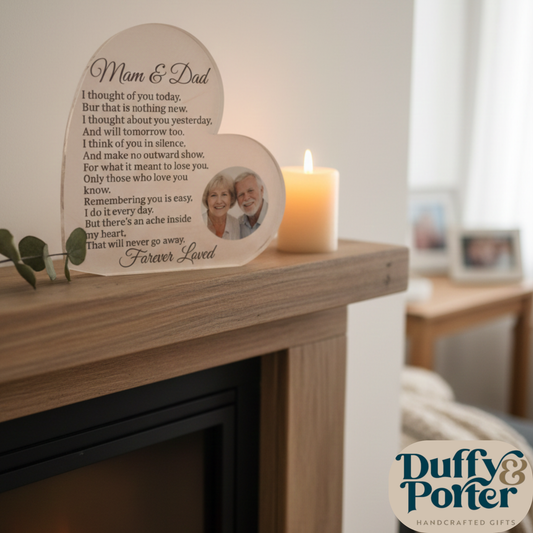 Personalised acrylic heart with photo