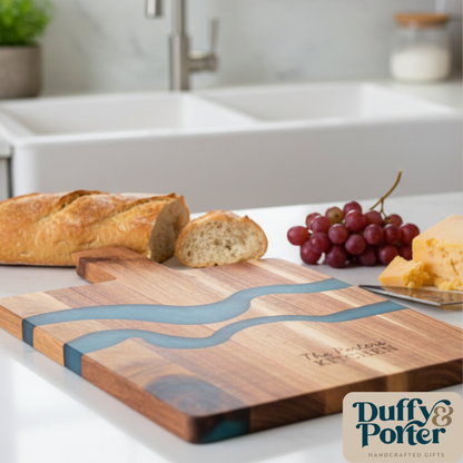 Personalised Acacia & Resin Charcuterie Board – 25x35cm with Handle