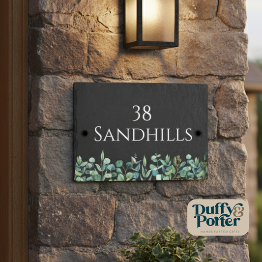 Slate House Sign - Eucalyptus