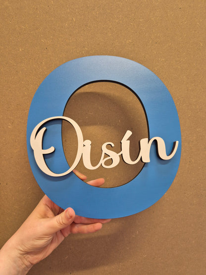 Strong Blue Initial with Name